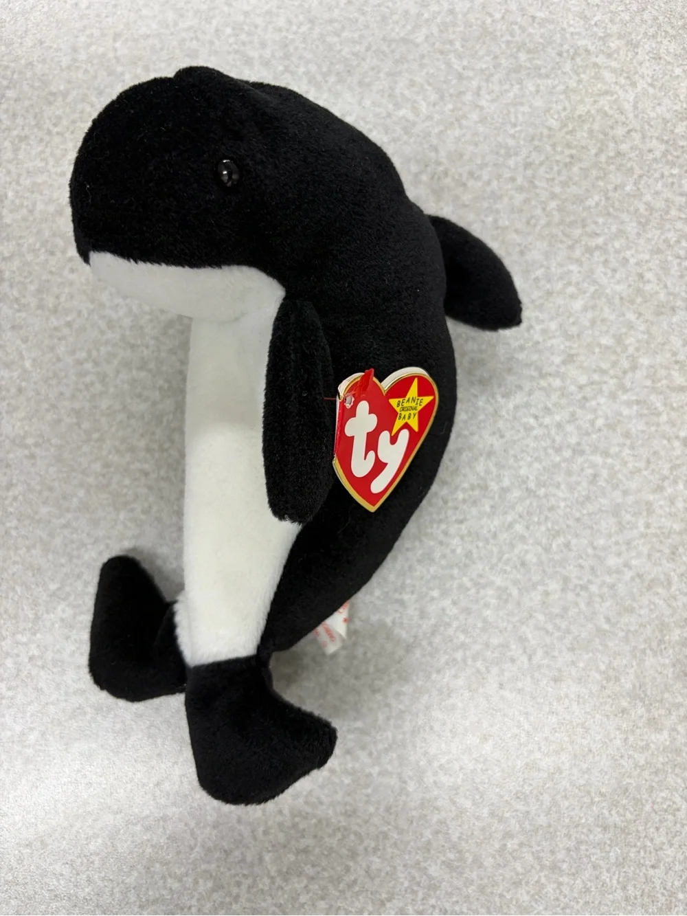 Ty Black and White Orca Beanie Plush